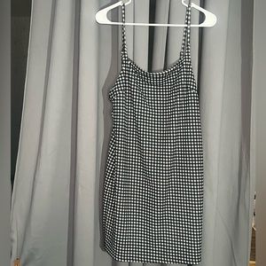 Mini black and white checker dress